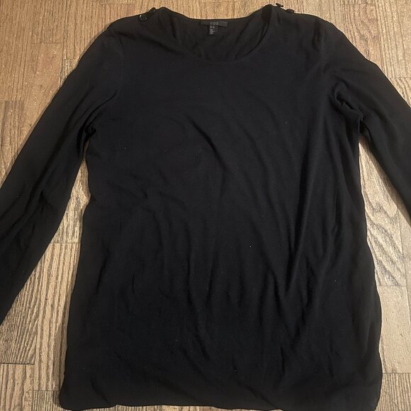 COS Cotton Long Sleeve Shirt Black Oversized Comfy Casual Sz XS - Picture 1 of 5